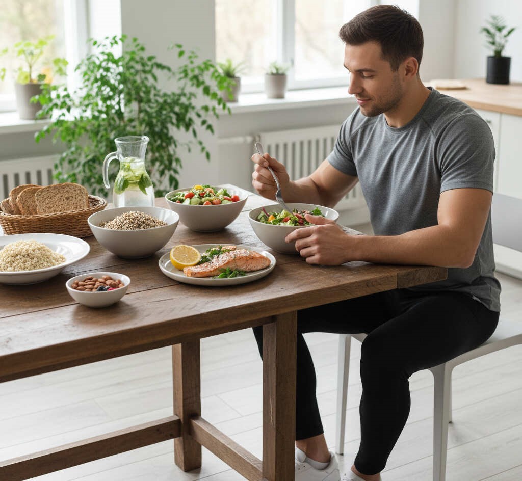 غذای سالم همراه ورزش